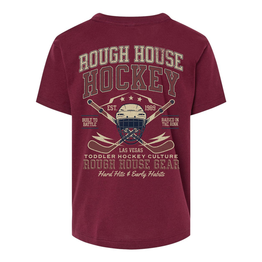 Hard Hits & Early Habits | Toddler Hockey Shirt | ROUGH HOUSE GEAR