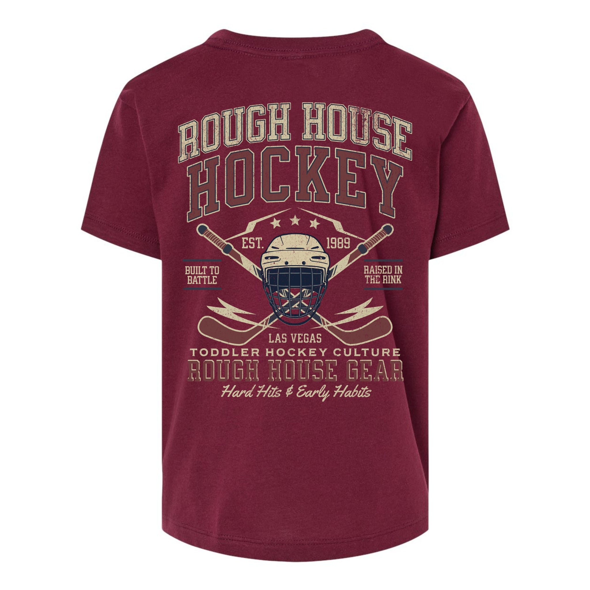 Hard Hits & Early Habits | Toddler Hockey Shirt | ROUGH HOUSE GEAR